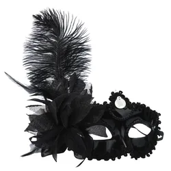 Masked Feather Mask Black Sexy Ball Mask Lace Halloween Hollow Ball Mask Accessories Ball Mask Party Black Swan Mask Half Face