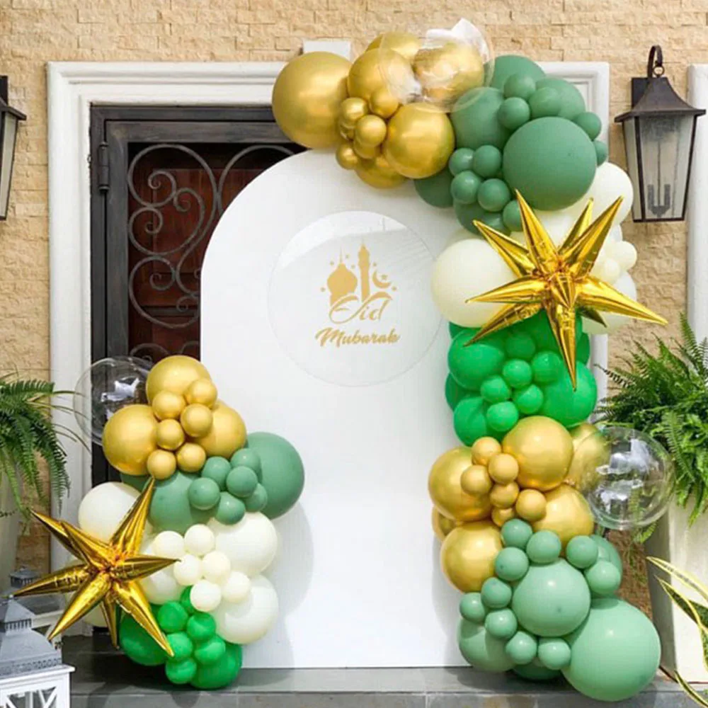 

Ivory White Green Gold Balloon Garland Arch Kit Baby Shower Decoration Wedding Engagement Ballons Birthday Baptism Christening