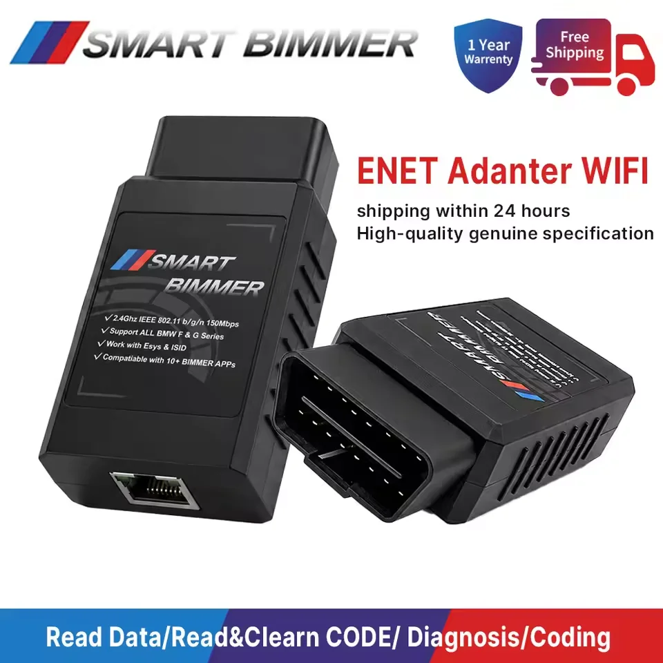 Enet Wifi Adapter for BMW F/G/I Series Mini Toyota Supra A90-Wireless OBD2 Diagnostic Cable for BimmerCode BootMod3 XDelete MHD