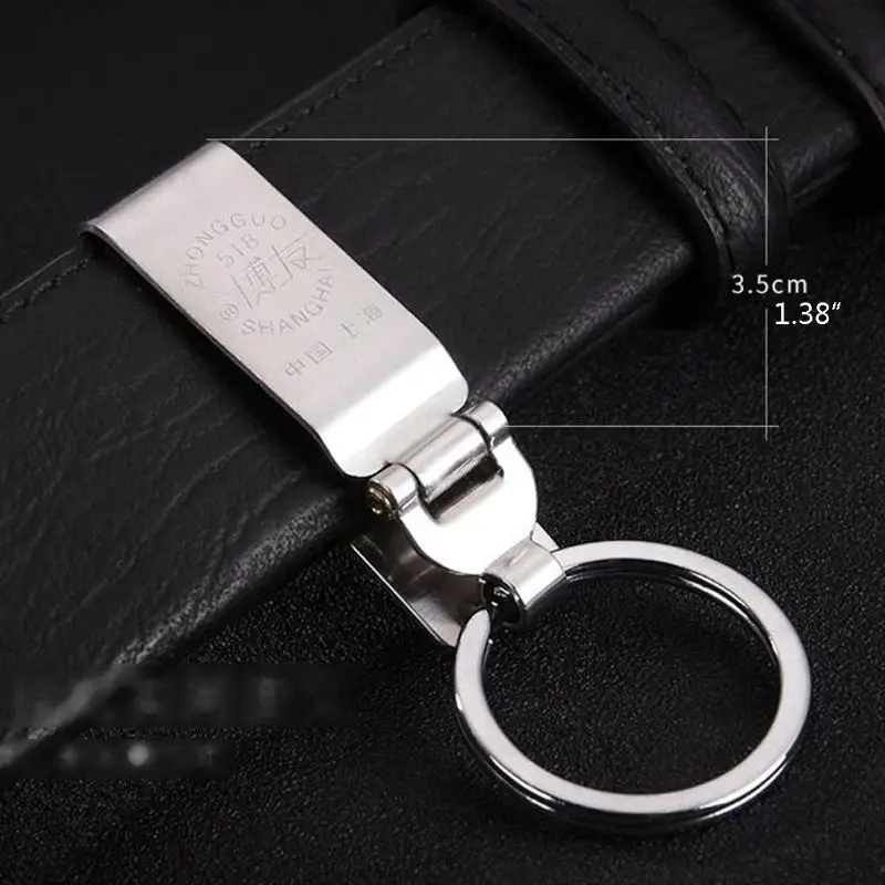 

652F Security Clip-on Belt for Key Holder with Detachable Keyring Multitools Stainless Steel Key-Clip Anti-Lost for Home Offi