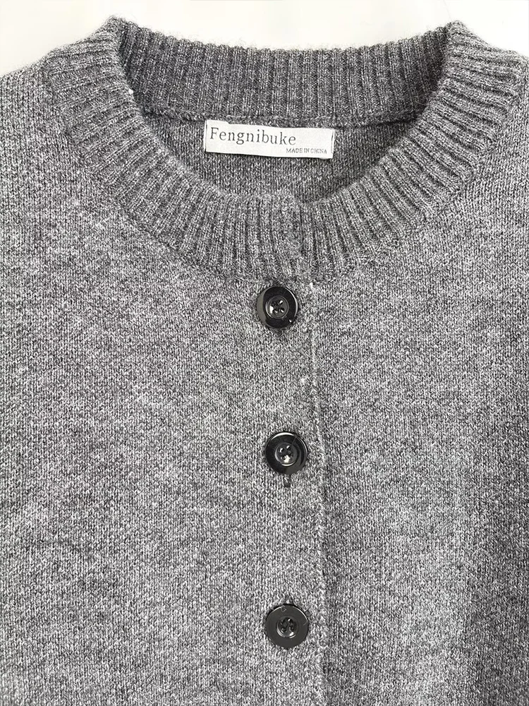 Europejski i amerykański styl, nowości na jesień 2025, odzież damska, uniwersalna, patchworkowa, dzianinowa kurtka z długim rękawem, codzienna.