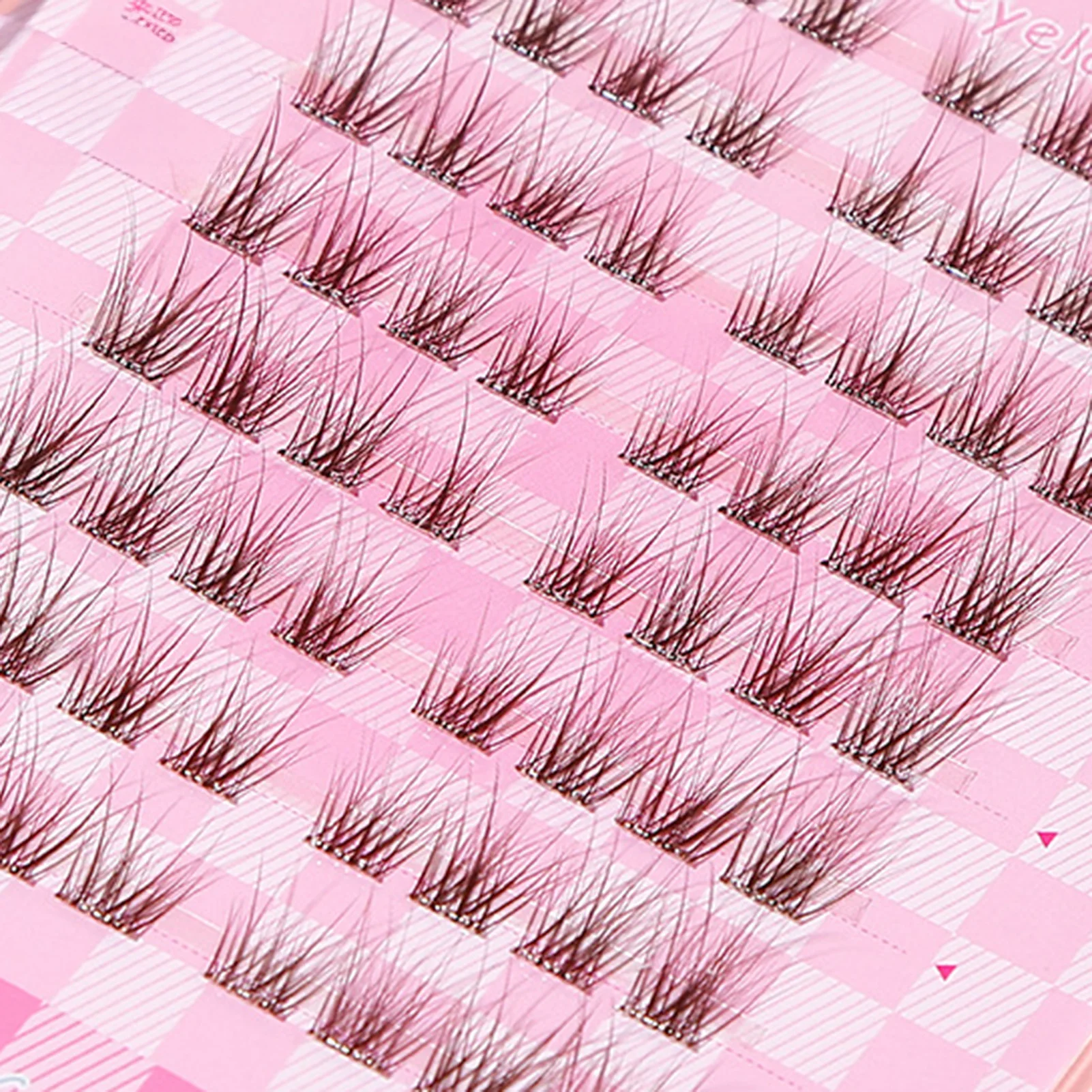 8列接着剤不要ブラウンフォックススタイルつけまつげカールナチュラルウィスピーマンガフェイクまつげエクステンション女性用目を大きくする