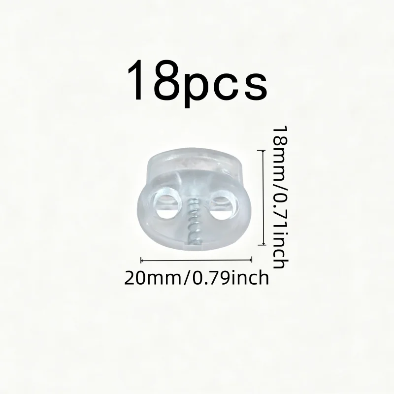 18 pcs 18mm Drawstring Adjuster Clips, Anti-Slip Grip and Universal Drawstring Fit, ideal for Hat Cord Stoppers
