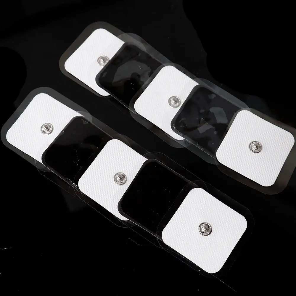 4x4cm TENS EMS Electrode Pads for TENS Unit Massager Self Adhesive Gel Neuromuscular Stimulation Reusable Patch 3.5mm Snap