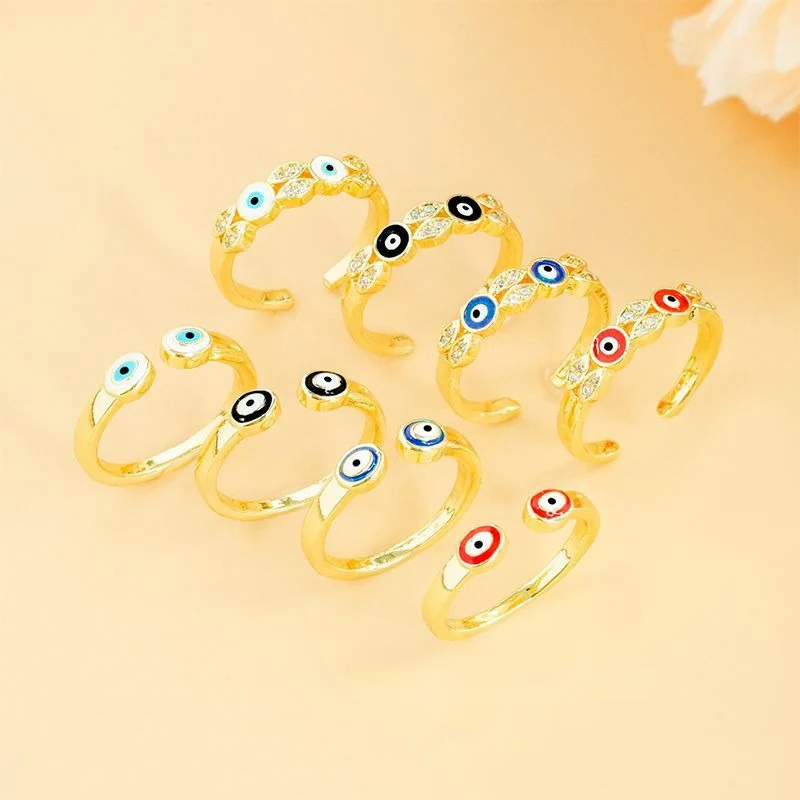 Super Magic Eye Rings for Man Women Delicate Resin Knuckle Jewelry Devil Eye Brass Metal Ring Thread Colorful Eyes Female Anillo