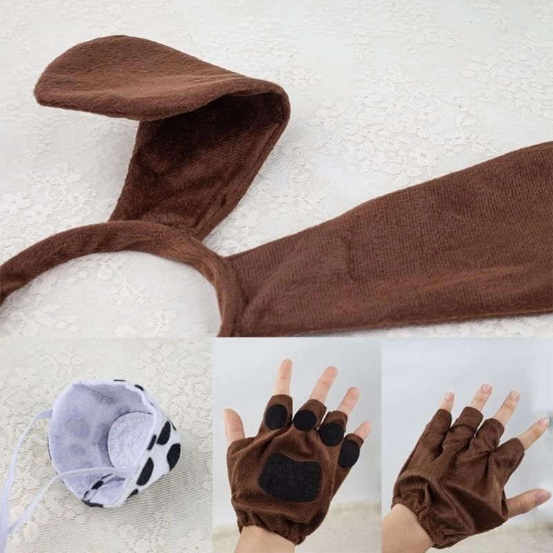 R1WE 개 코스프레 의상 장식 액세서리 키즈 개 드레스 축제 봉제 장식품 귀여운 강아지 머리띠 코스프레 소품