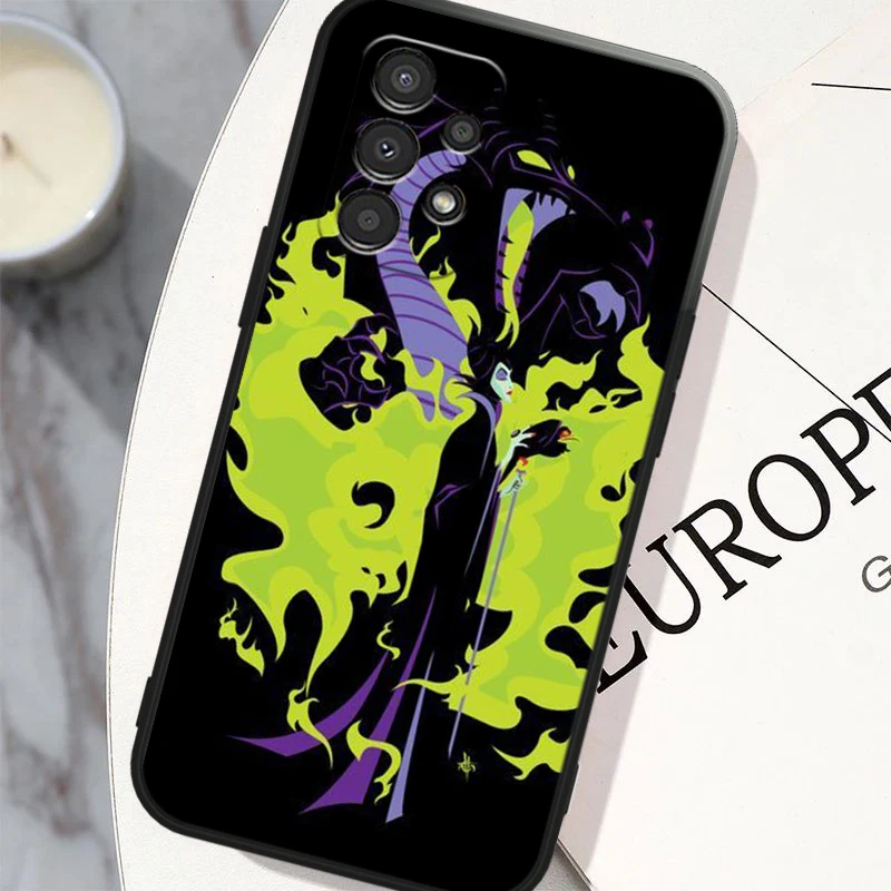 Disney M-Maleficent Black Phone Case For Samsung A 01 02 03 04 05 10 11 12 13 14 20 21 22 23 25 30 S E Core Shell Soft Cover