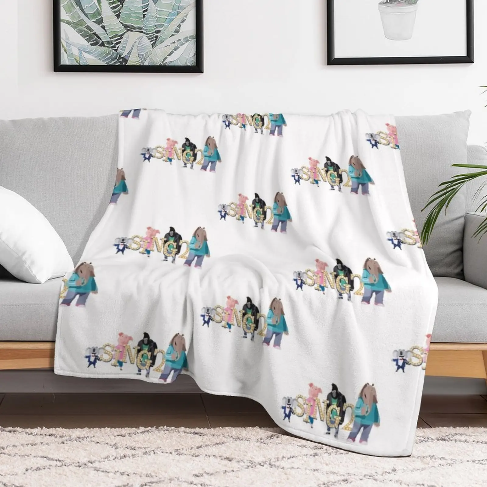 SING 2 -CHARACTERS Throw Blanket Multi Use Warm Blanket for Living Room Bedroom