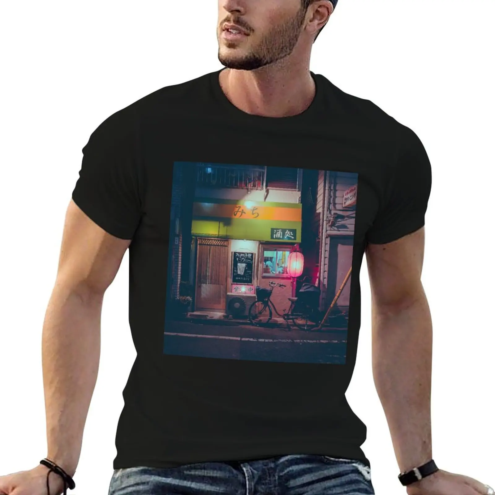 Camiseta Ramen, camisetas de calle de Tokio aptas para camiseta, hombre delgado