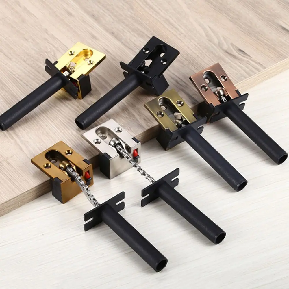 

Anti-theft Door Chain Lock Aluminum Alloy Retractable Chain Hidden Safety Chain Durable Heavy Duty Concealed Door Bolt Travel