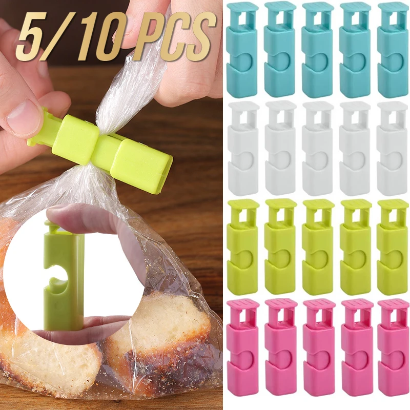 

10/5 PCS Storage Sealing Bread Bag Clips Gift Snack Wrap Bags Spring Clamp Kitchen Grain Vegetable Pouch Clips Sealer Gadgets