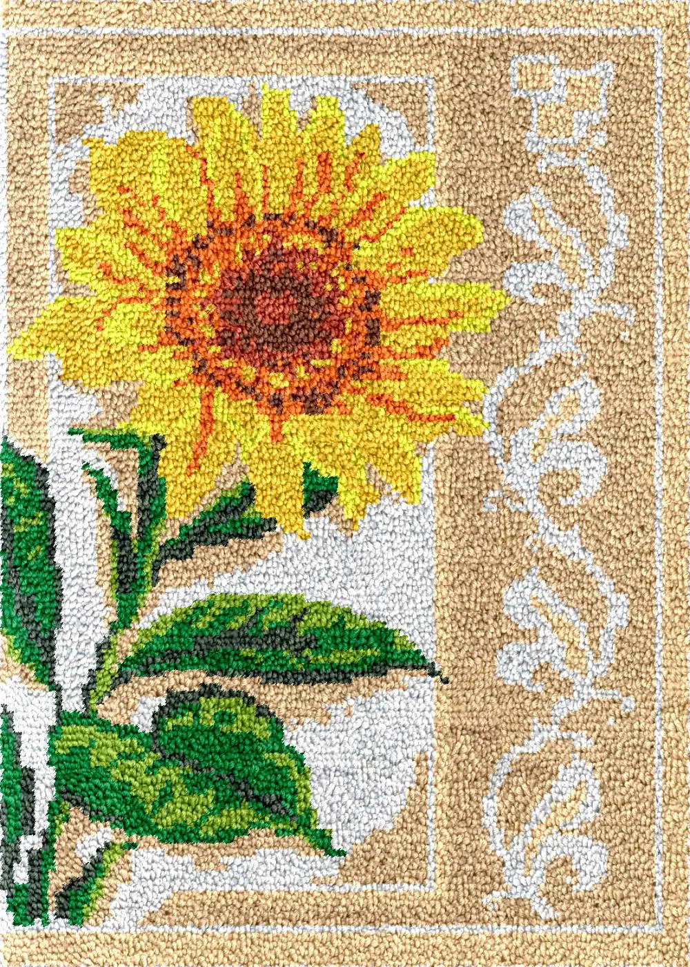 sunflower Smyrna latch hook kits carpet embroidery set Knot rugs plastic canvas Diy bag crochet tapestry needle arts and crafts