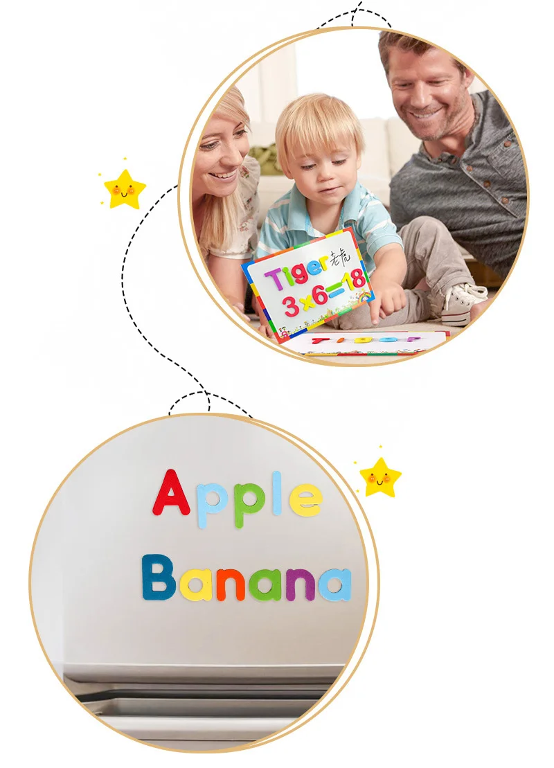 24-76 Stück EVA-Schaumstoff Magnetische Alphabetbuchstaben Lernset zum Rechnen und Buchstabieren Kühlschrankaufkleber Lernspielzeug für Kinder – Detail 10
