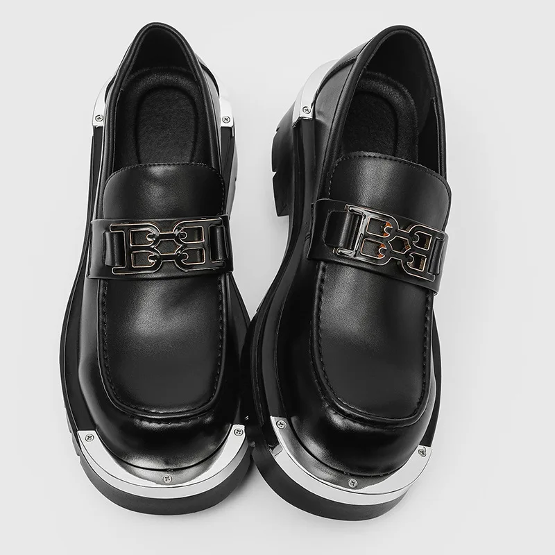 

High Quality Men's Platform Business Dress Shoes British Thick Sole Derby Shoes Cozy Casual Loafers Shoes for Men Zapatos Hombre