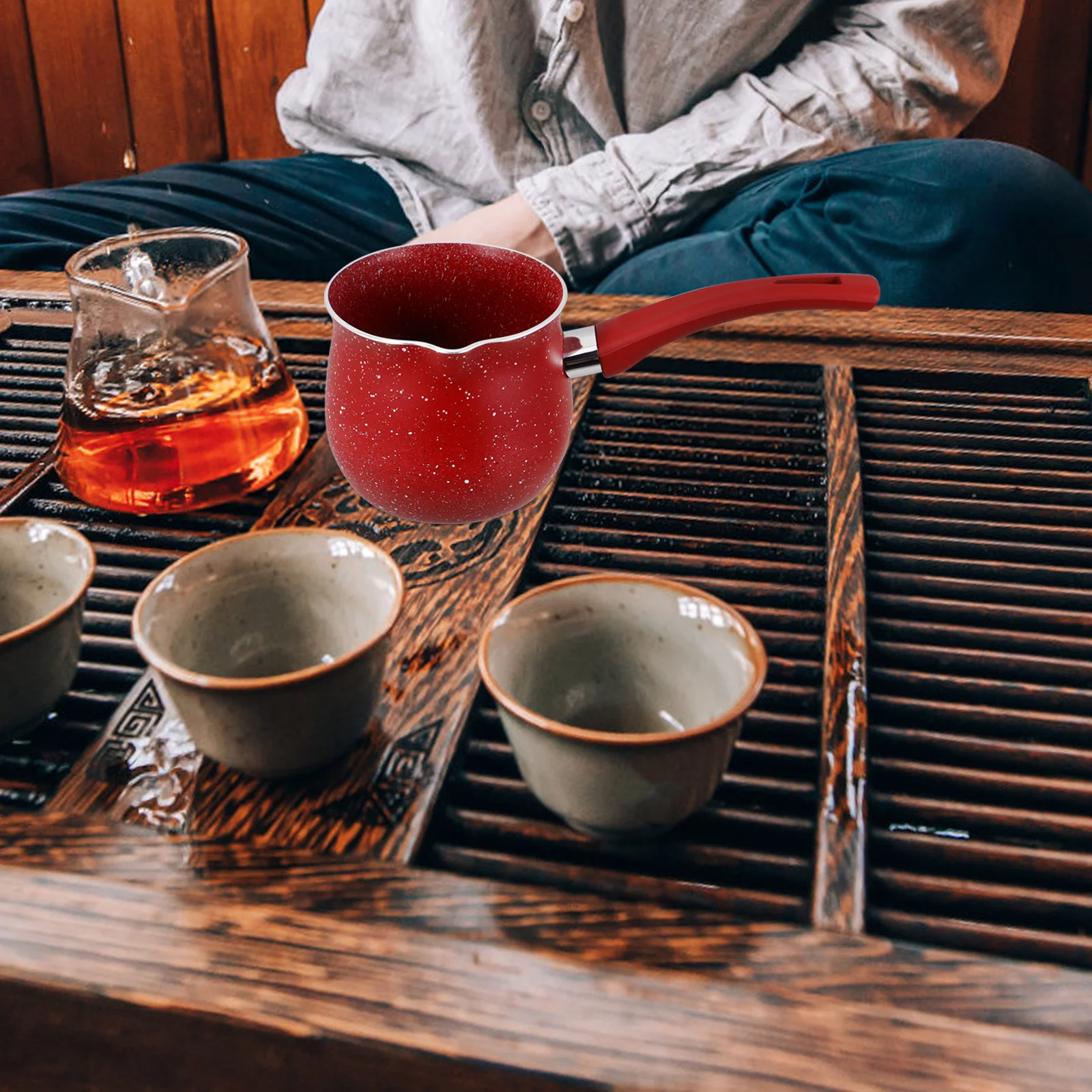 

Mini Stainless Steel Coffee Pot for Stove Top Brewing Tea Turkish Coffee Milk Heating Butter Melting Small Metal Sauce Pan Melt