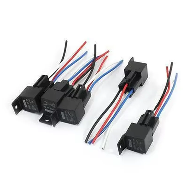 

5 Pcs JD2912 DC 24V Coil Voltage 40A SPST 4 Pin Car Relay w Adapter Socket