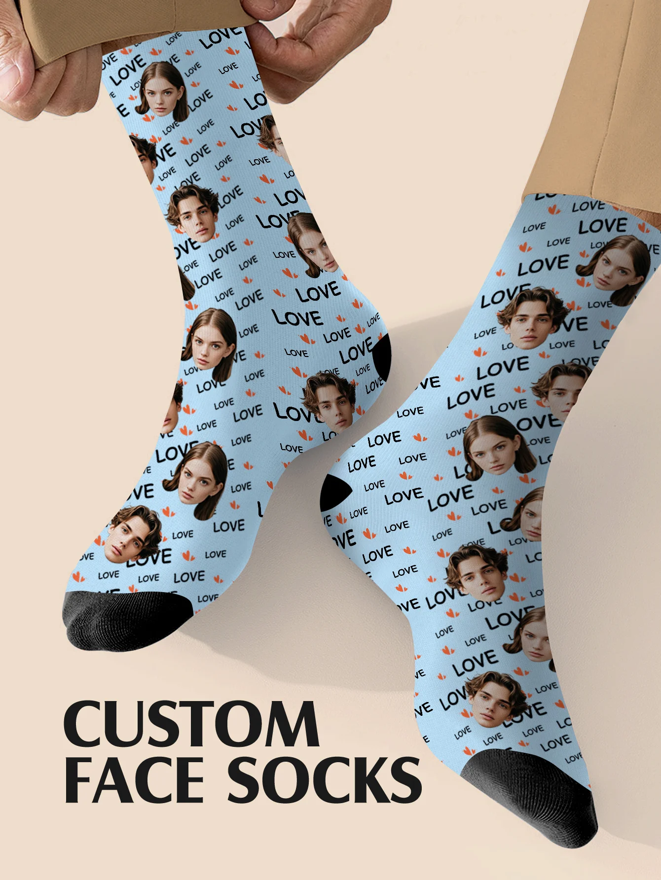 Custom Face Socks Custom Photo Sock Custom Printed Socks Anniversary Gift Valentine Gift Birthday Gift, Wedding Gift