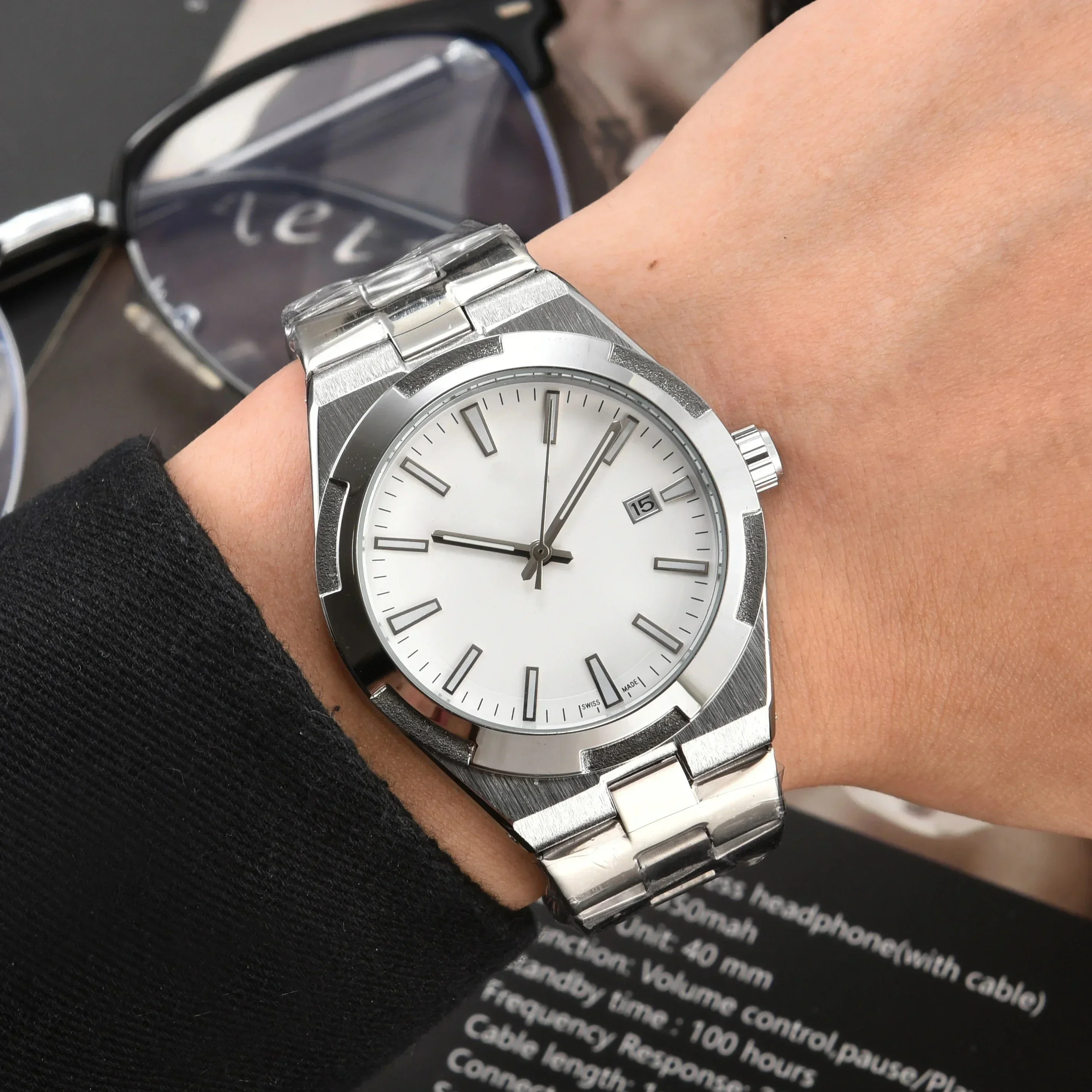 2025 AAA+ Automatic Mechanical Watches Business Casual Stainless Steel Sapphire Water Resistant Men Moon Phase Luminous Watch