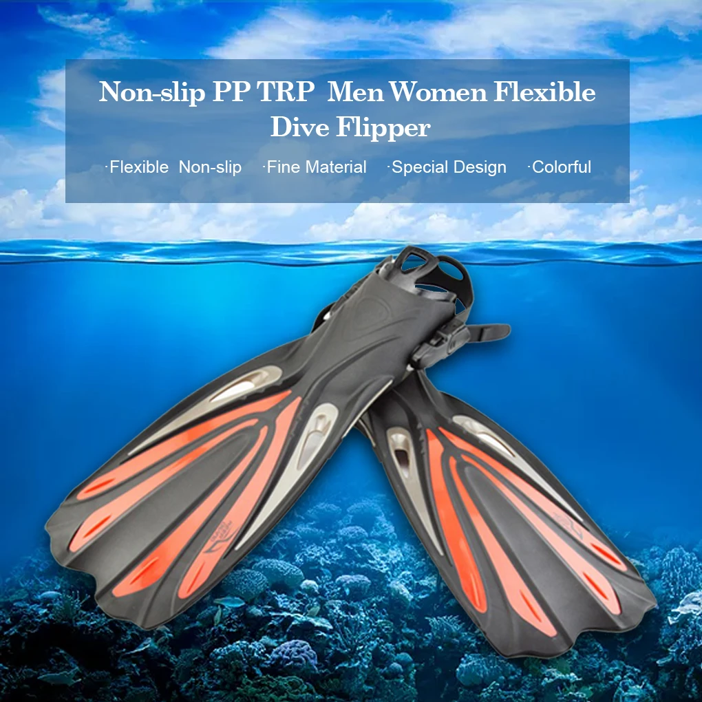 Keep Diving FN-612 Non-slip Dive Flipper Elastic Seaside Swimming Freediving Flippers Underwater Swim Shoe Red S/M