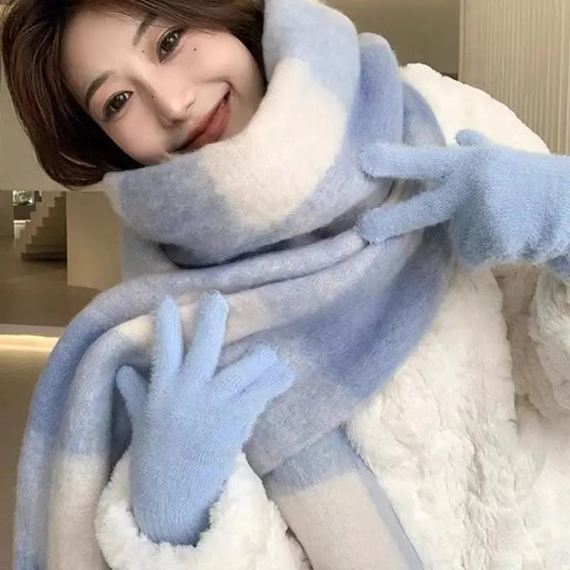 

2024 Luxury Brand Cashmere Womens Scarf Winter Thick warm Solid Wraps Female Pashmina Long Tassel Female Bufandas Thick Blanket