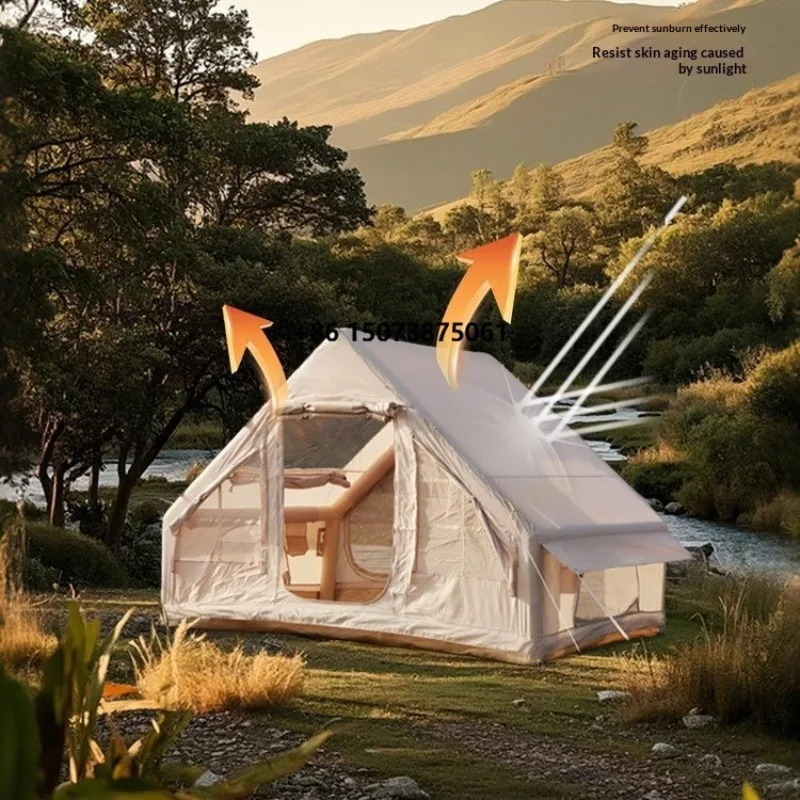 Portable Outdoor 6.3 Square Automatic Inflatable Roof Tent Double Layer Windproof Waterproof Four Seasons Camping Tent