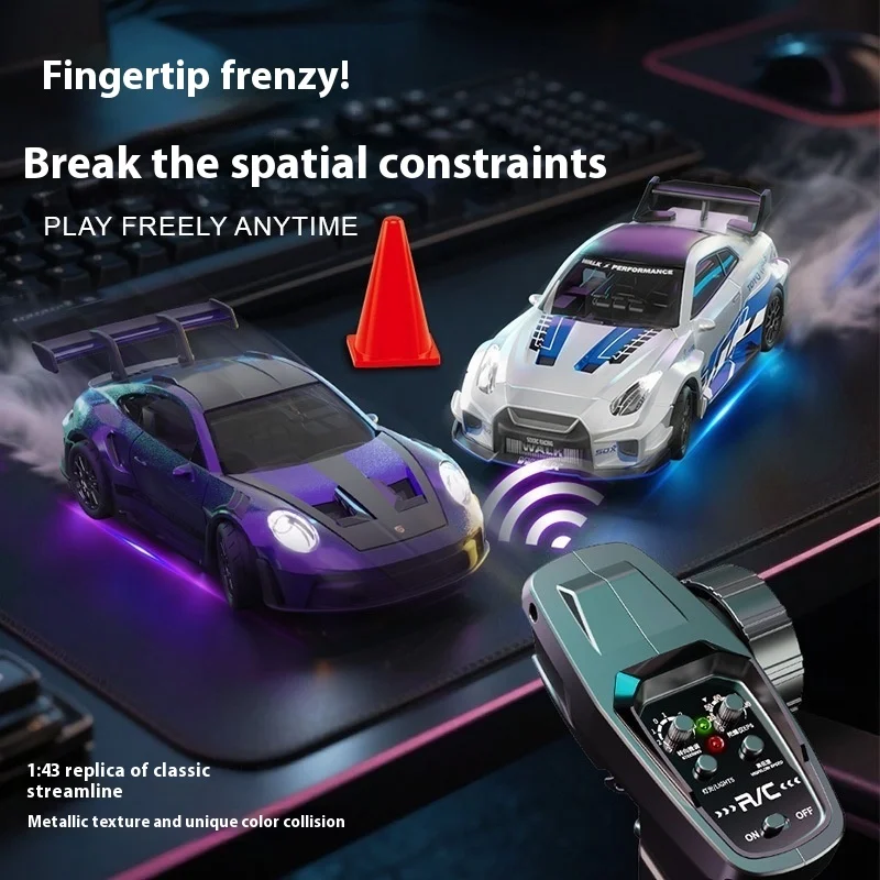 

New Product 1:43 Professional Rc Remote Control Four Wheel Drive Alloy Drift Car Fully Proportional Adjustable Gyroscope Toy Car