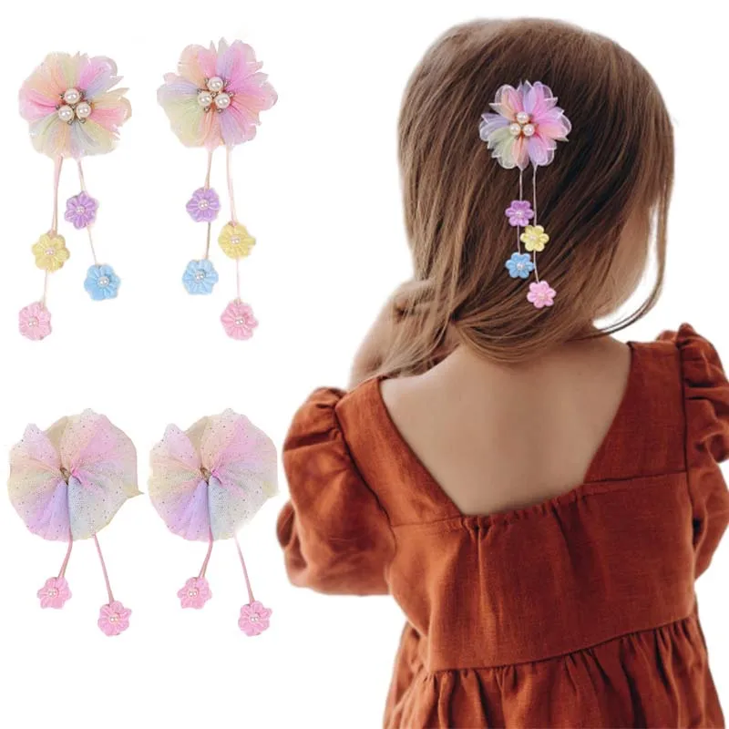 

ncmama 2Pcs Artificial Flower Hair Clips Chiffon Flower Hairpin for Girls Princess Headwear Barrettes Wedding Hair Accessories