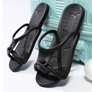 2024 Summer Mujeres Plegadoras plegables Adultos Sandalias de viaje de viaje portátiles parejas de toboganes suaves de interior Men Beach sin deslizamiento Eva zapatos 10 Mejores GameVice de ventas - №8