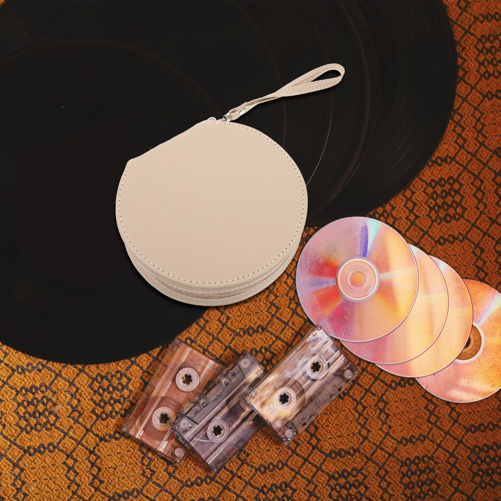 

Car Cd Case Round Portable Disc Storage Organizer Holder Durable Compact For Dvd Use Suv Accessories