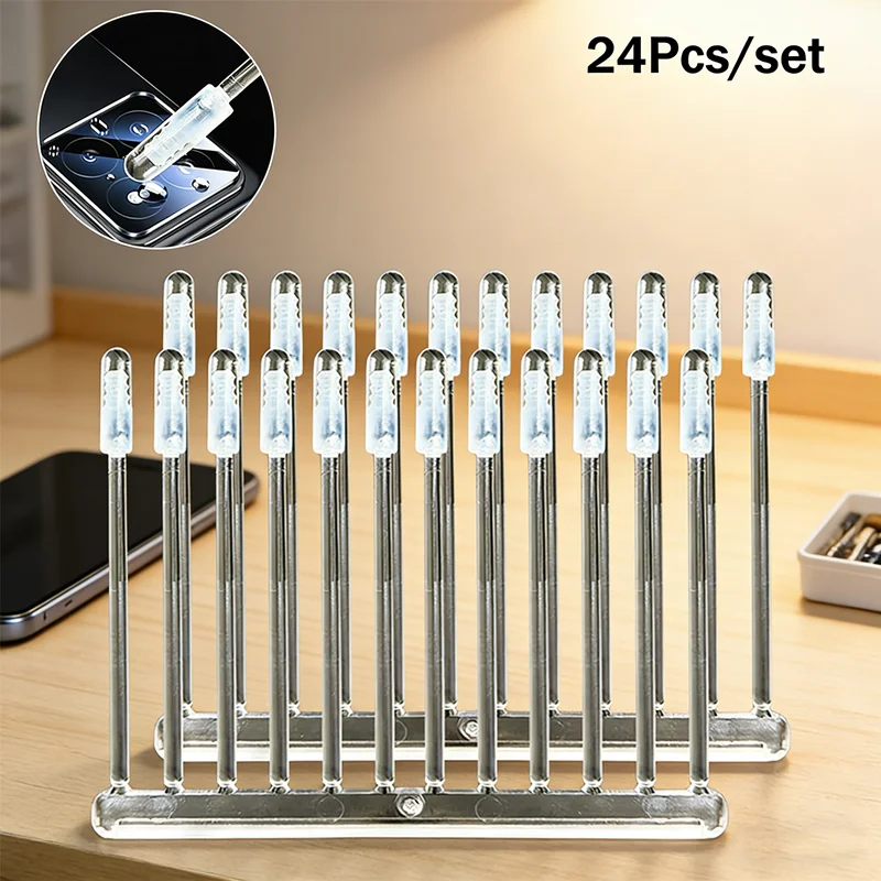 Precision Lens Cleaning Sticks 24Pcs Resin Synthetic Tip for Safely Removing Smudge from Camera Phone Lense Disposable Lint-Free