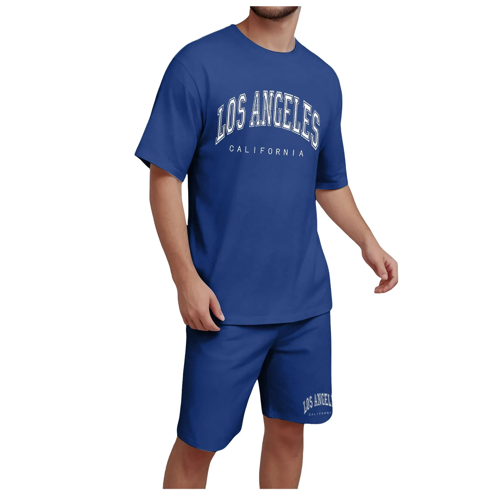 

Suit Separate Pants Men's T Shirt Round Neck Short Sleeves Shorts 2 Pieces Men's Clothes And Pants Fishnet Suit Men