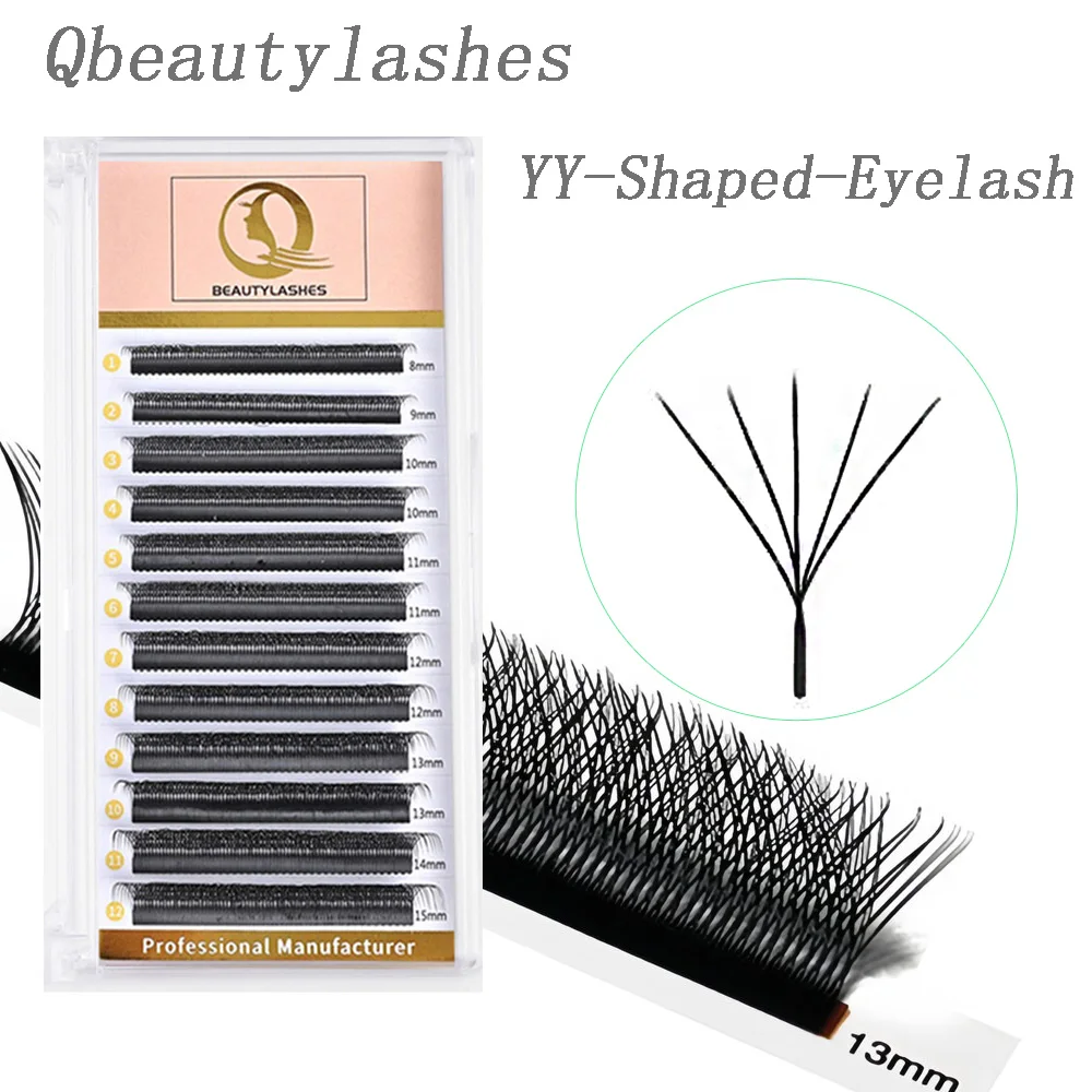 

W 5D Shaped YY Eyelashes Extension Premade Volume Fan YY Wholesale Natural Makeup Easy Fan Y Clusters False Lashes