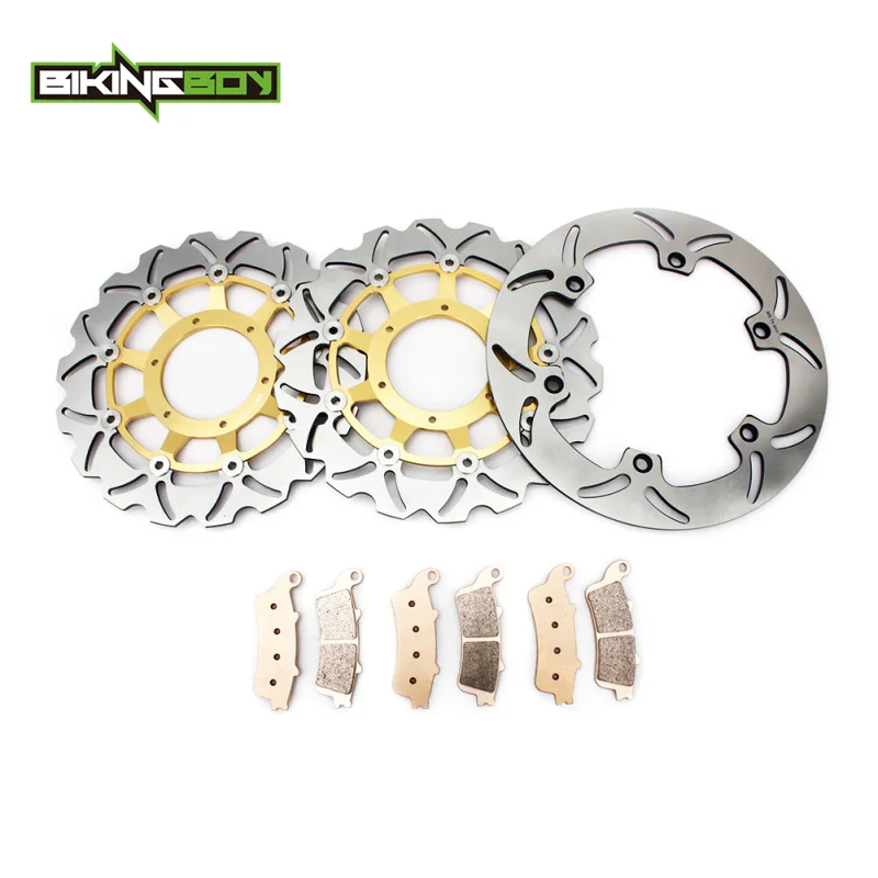 BIKINGBOY Front Rear Brake Discs Disks Rotors Pads For Honda VTX 1800 C R S 02 03 04 05 06 07 VTX1800 F N T 08 09 10 11 Full Set