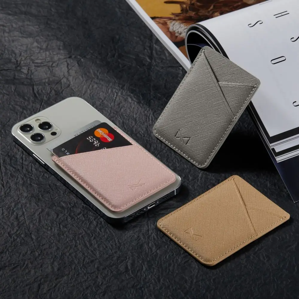 

Multicolor Business Credit Card Bag PU Leather Multi Slot Mobile Phone Back Slot Card Holder Phone Card Holder for Women Girls