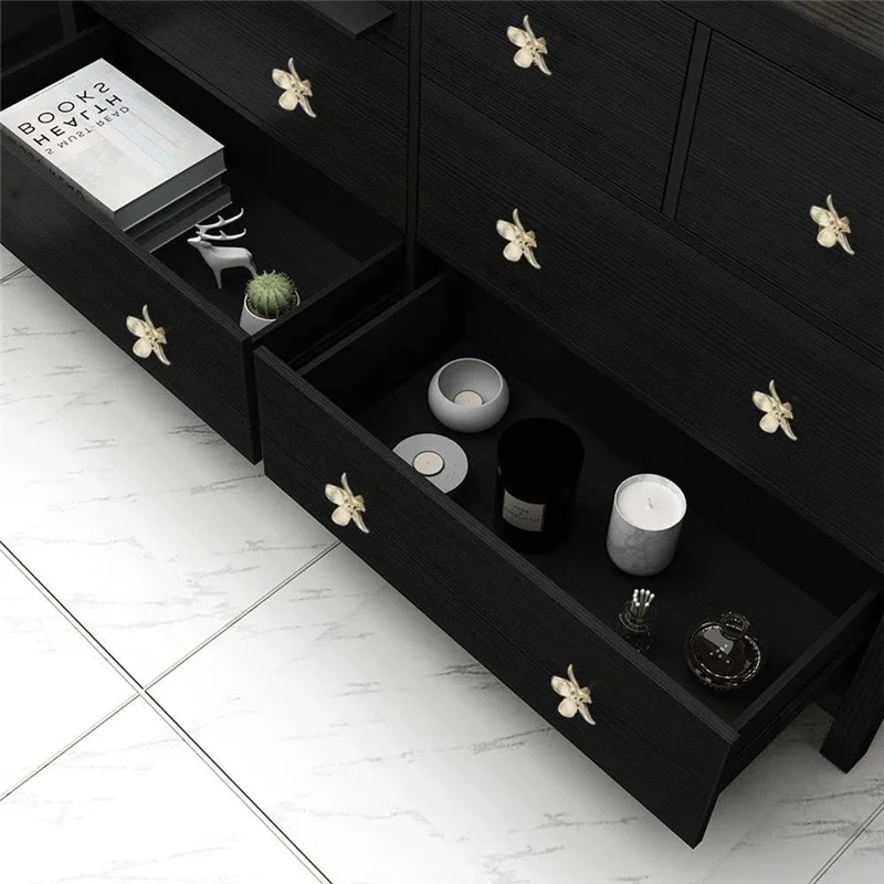 

AA01-Flower Drawer Knobs Petal Cabinet Knobs Dresser Knobs Furniture Drawer Pulls Handles For Wardrobe Door Pulls