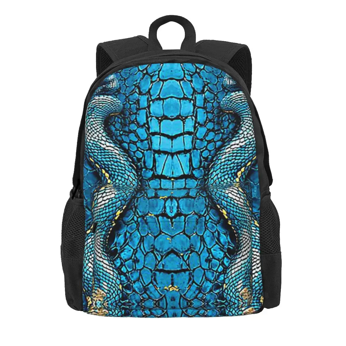 Snake Skin Blue Snake Serpent Animal Print Viper Fashion Backpack Daypack Large Capacity Kids BookBag School Bag Shoulder Bags