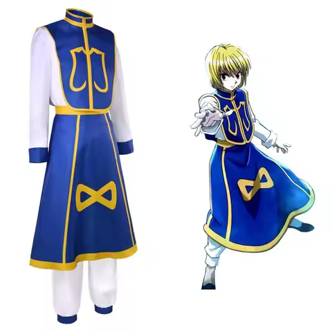 Anime Manga Hunter x Hunter Kurapika Cosplay Costume Wig Fingers Rings Chain Earrings Anime Uniforms Halloween Party Outfits