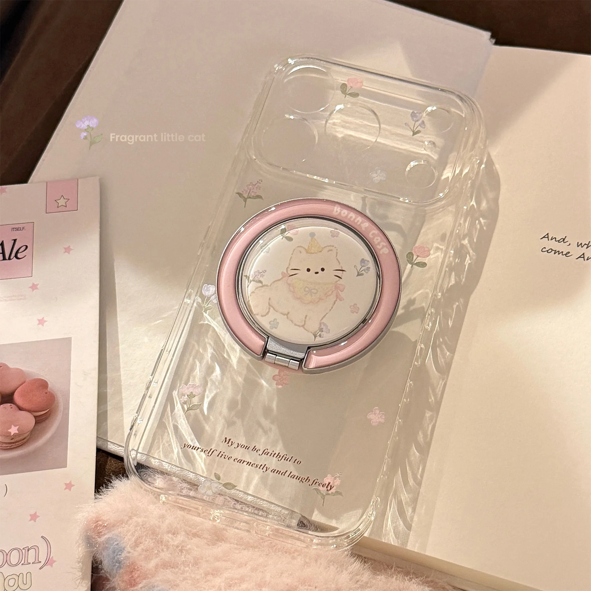 

Магнитный чехол Flower Sea Cat для iPhone 17 Pro Max, прозрачный, мягкий, с мультяшным рисунком, подходит для iPhone 16, 15, 13. Мягкий чехол-накладка.