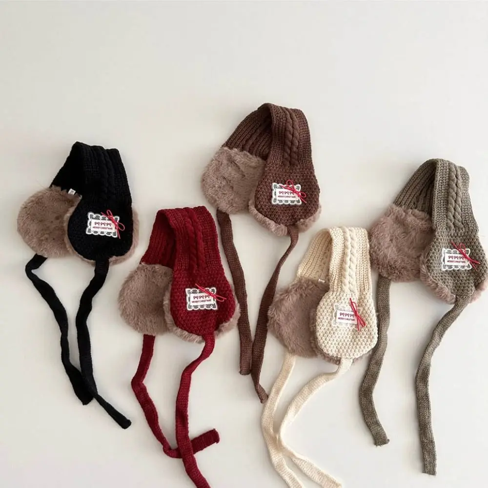 Ocieplacze na uszy z koronką, jesienno-zimowe, dla dzieci, grube, dziergane, wielofunkcyjne, wiatroodporne, szalik dla niemowląt i dzieci.