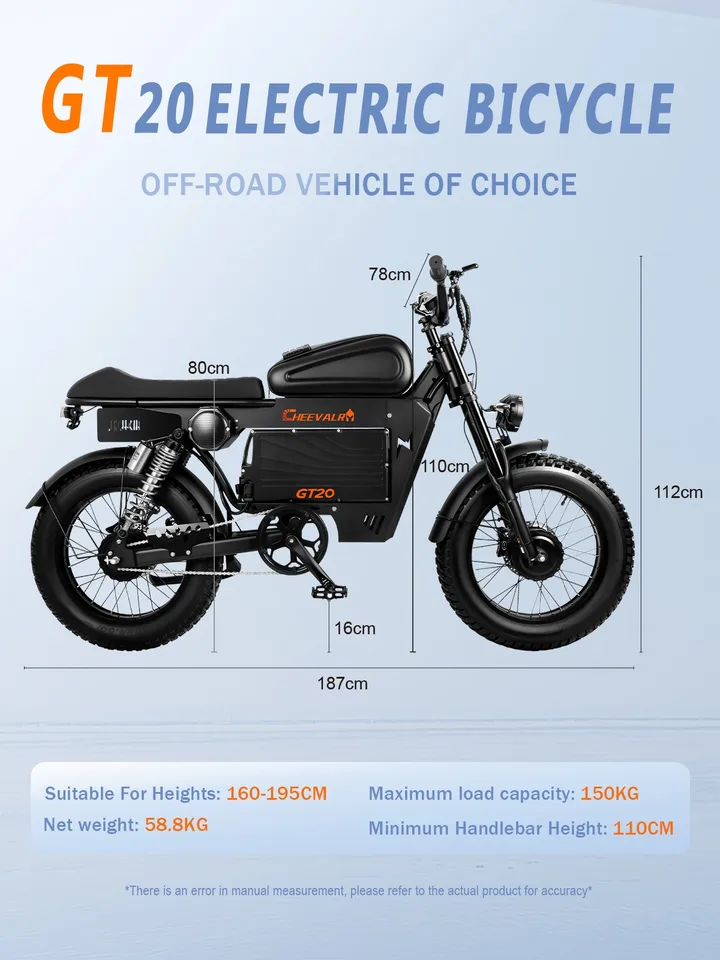 2026 6000W Electric Bike 45MPH, 60V Battery, 200KM Range Youth & Adult CHEEVALRY image 3