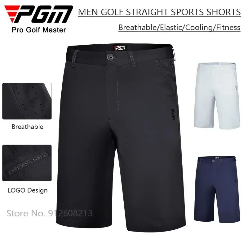 PGM Summer Men Breathable Cooling Golf Shorts Outdoor Casual Sports Shorts Male Quick-Dry Golf Clothes Straight Short Trousers