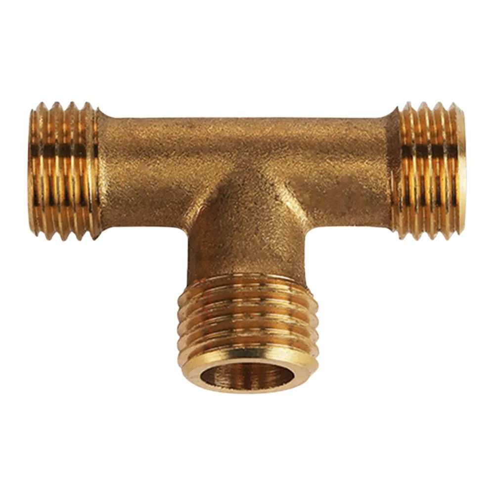 M14x1.5 Brass 3 Way Hose Connector Barbed Tee Splitter For Garden Washing High Pressure Plumbing Fitting