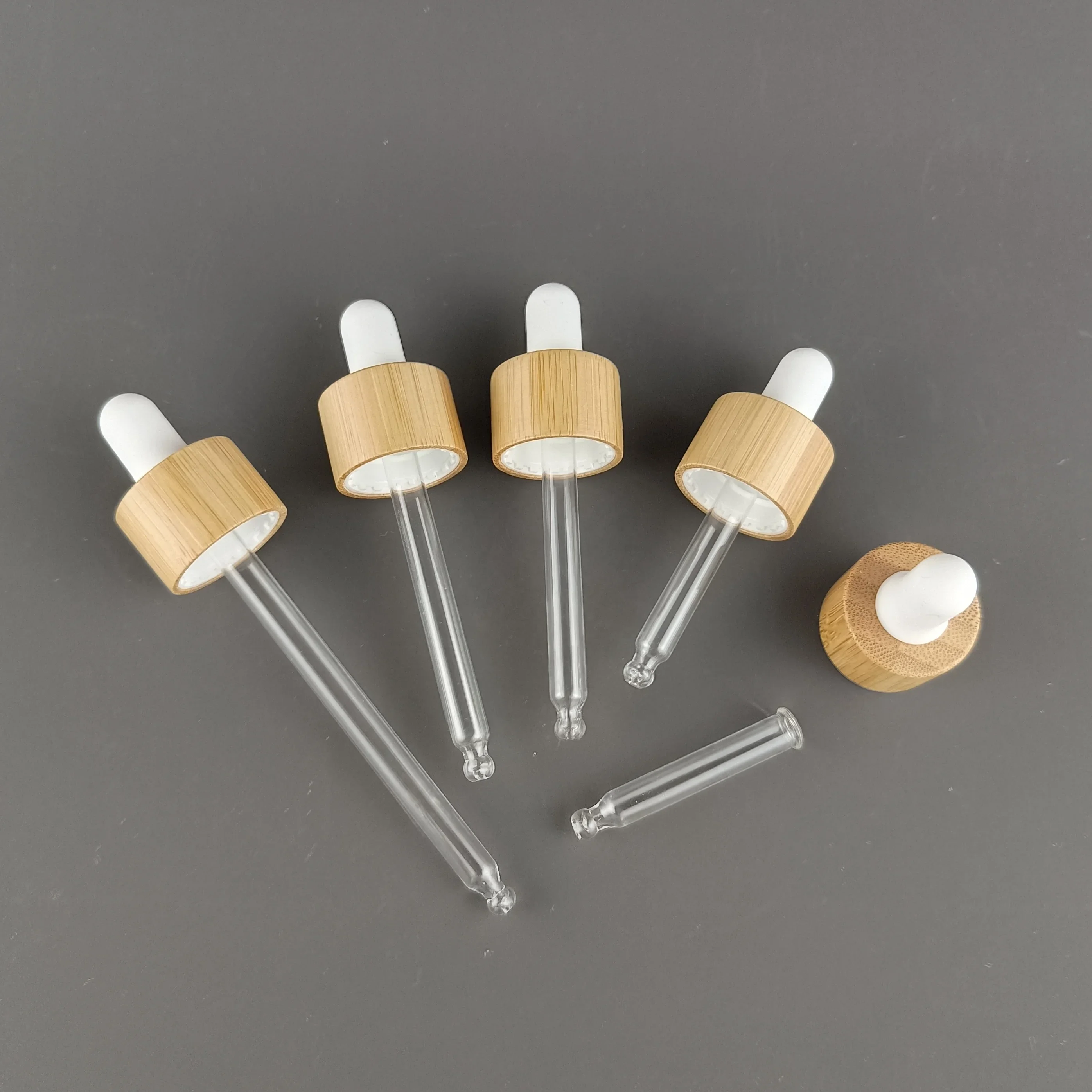 

Bamboo Essential Oil Bottle Top Dropper Pipette Cap Common Bamboo Cap with Glass Pipette for Wood Dropper Cap Neck Size Bottle