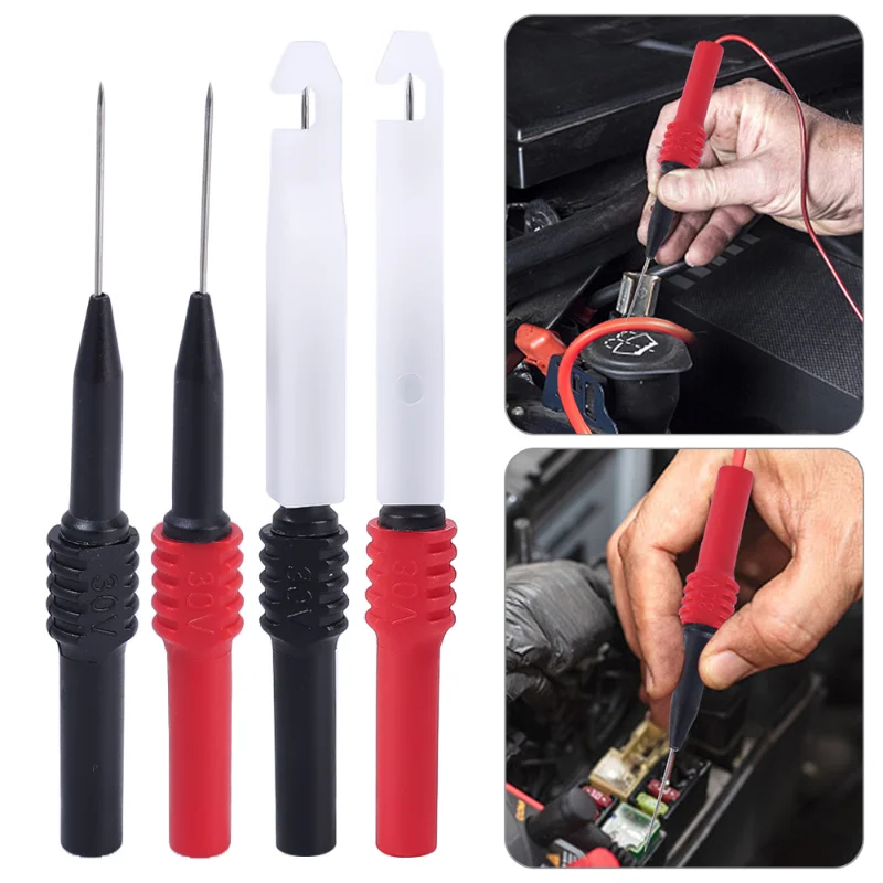 2pcs/set Car Repair Probes Diagnostic Tools Extention Back Piercing Test Needle Tip Multimeter Test Automotive Accessiries