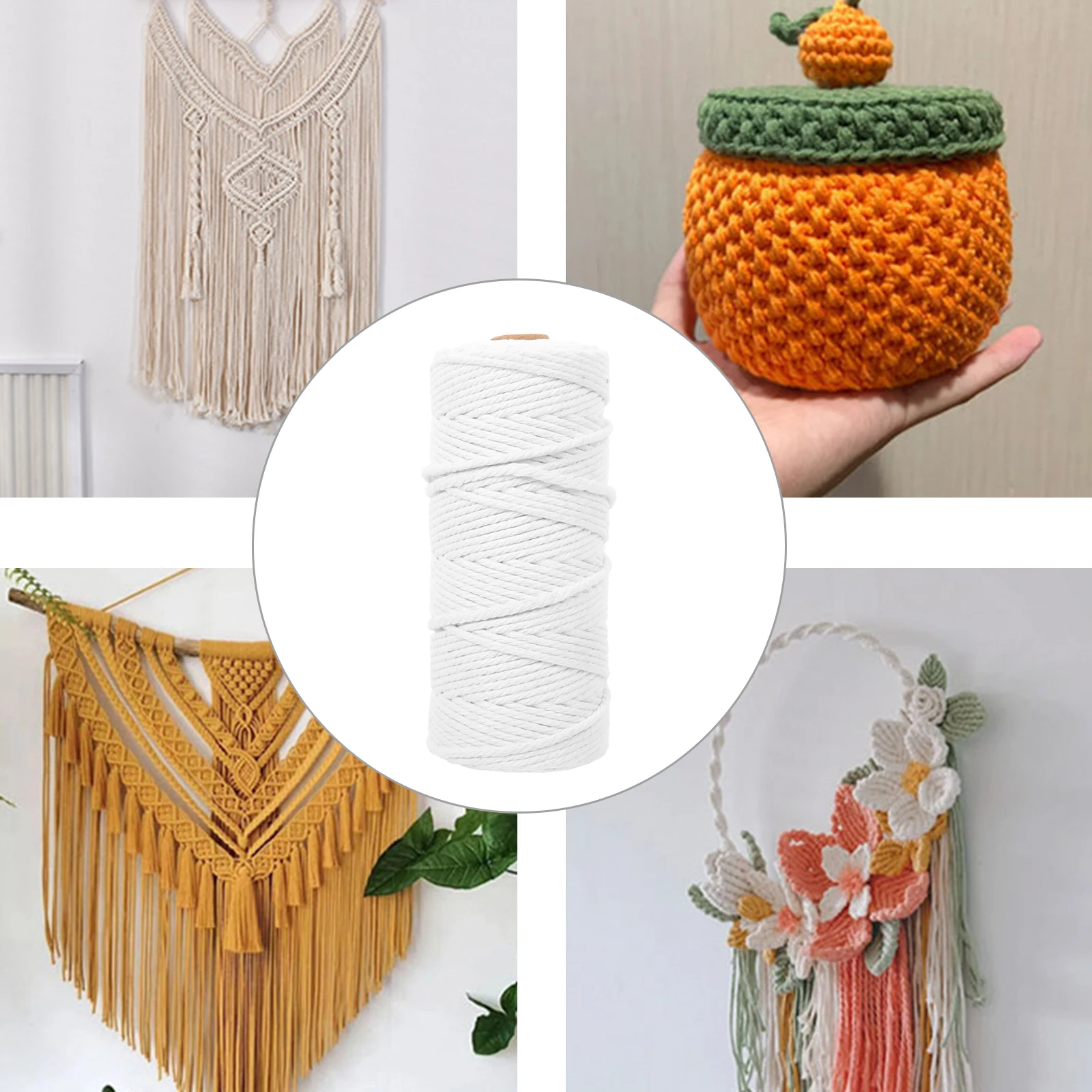 Hilo tejido a mano de algodón, cordón de encuadernación Natural fuerte para manualidades, cuerda de cocina, hilo de cocina, decoración para envolver regalos, manta colgante artesanal