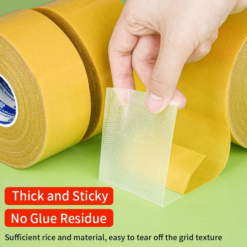 Double sided Grid tape transparent fiberglass mesh strong adhesive waterproof installation tape suitable for carpet wall