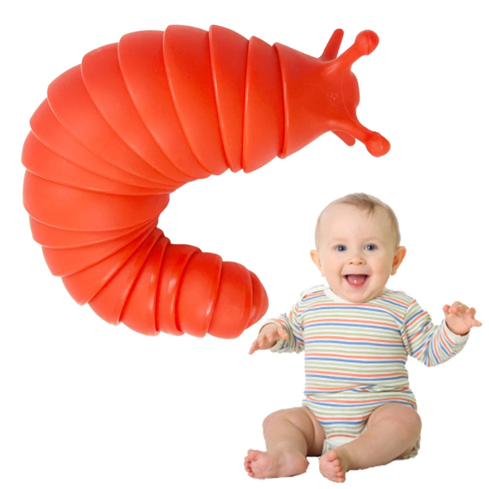 

Stress Relief Slug Toys 3D Realistic Worm-Shaped Tricky Decompression Sensory Toys Squirming Snail Swimming Pool Playing Toys