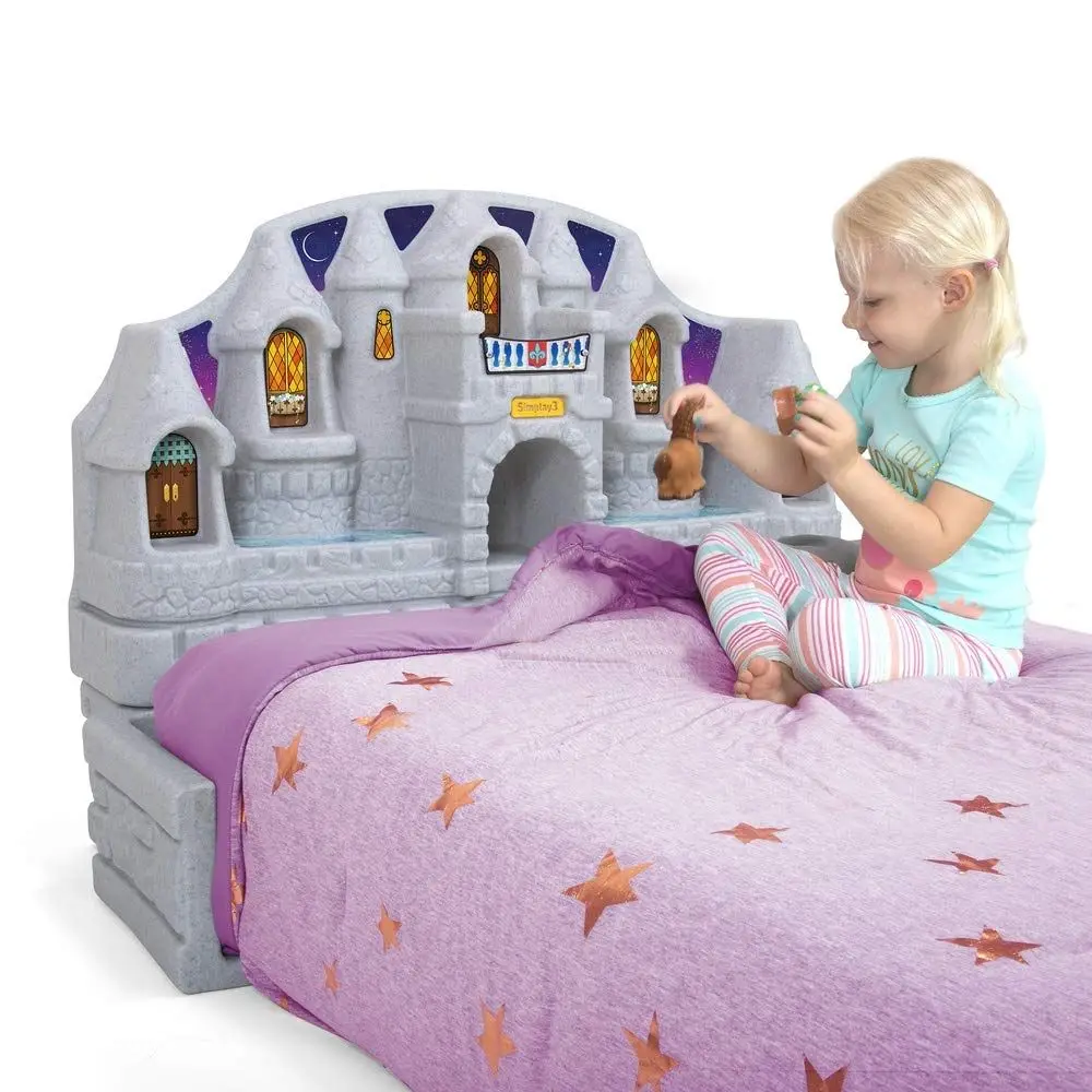 

Игровая кровать-замок Imagination Castle, пластиковая кровать-замок размера Twin для малышей, детей и девочек с местом для хранения игрушек в стиле принцессы