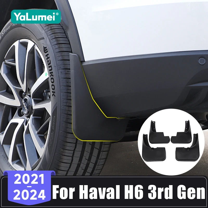 

For Haval H6 3rd Gen GT DHT-PHEV 2021 2022 2023 2024 Car Mud Flaps No Drill Mudguards Front Rear Fender Guard Splash Accessories