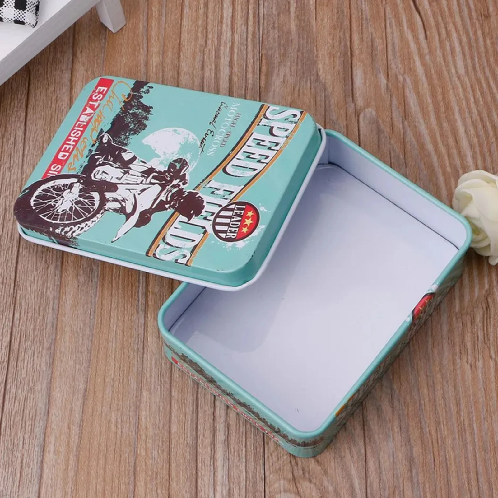 Vintage Storage Iron Box Creative Rectangular Tinplate Box For Hairpin Card Jewelry Organizer Rural Nostalgic Storage Boxes